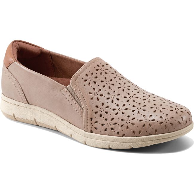 Front angled view of Women's Cobb Hill Lenoir Slip On Shoe in Light Brown