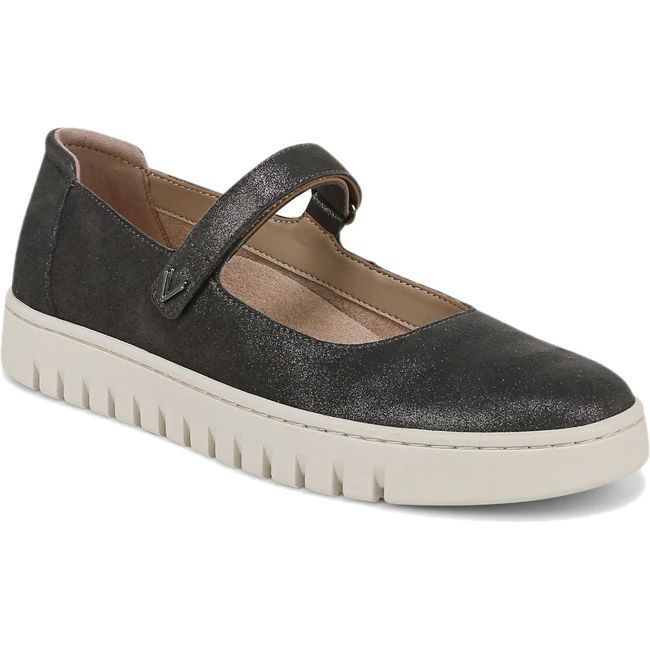 Vionic Women's Uptown Mary Jane Shoe Charcoal Shimmer Leather J2229L3020