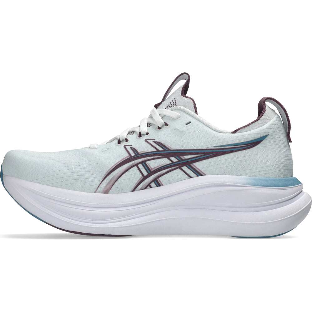 Inside of ASICS Women's Gel-Nimbus 28 Running Shoe in Arctic Blue/Velvet Purple