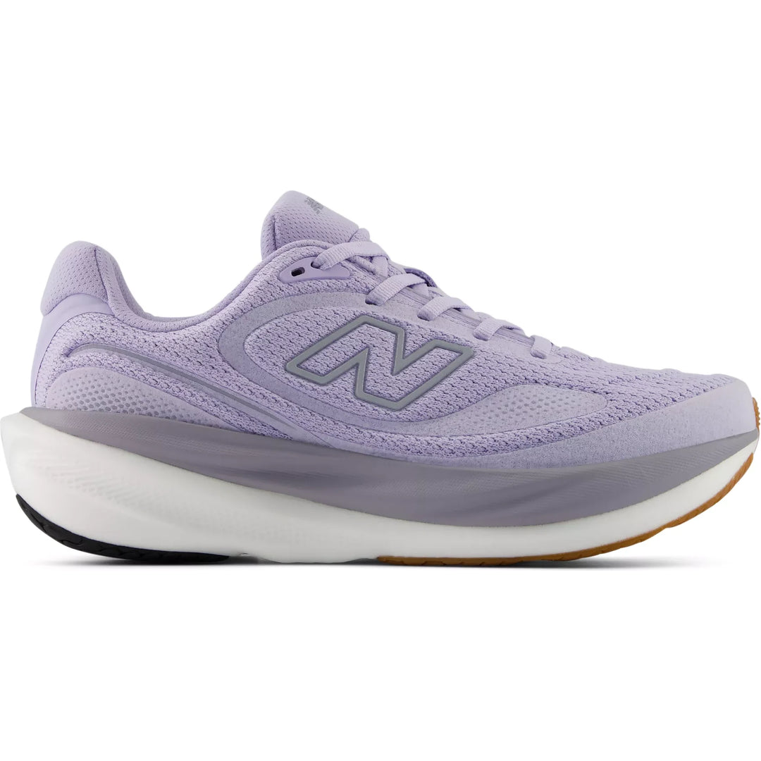 New Balance 1080v15 in soft lilac with a gum outsole, lateral view