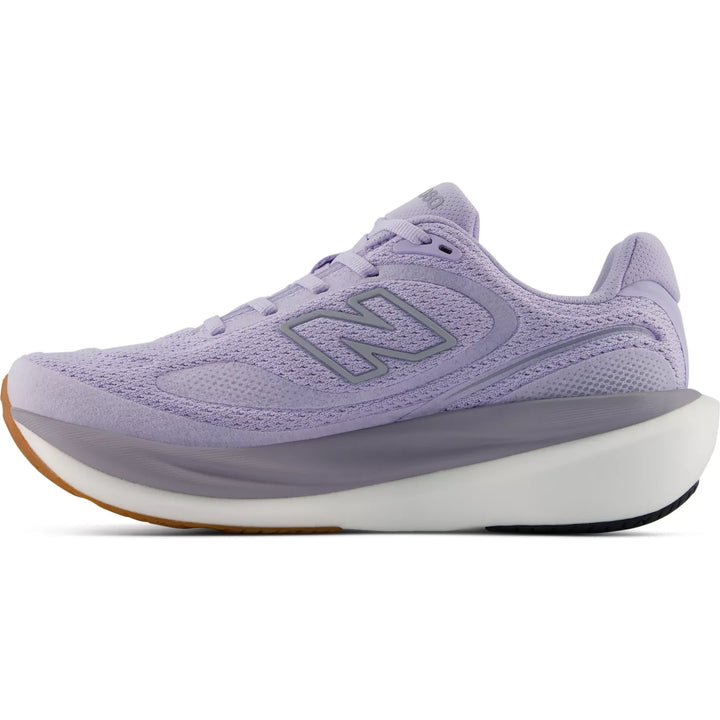 Medial profile of the New Balance 1080v15 in soft lilac with a white midsole