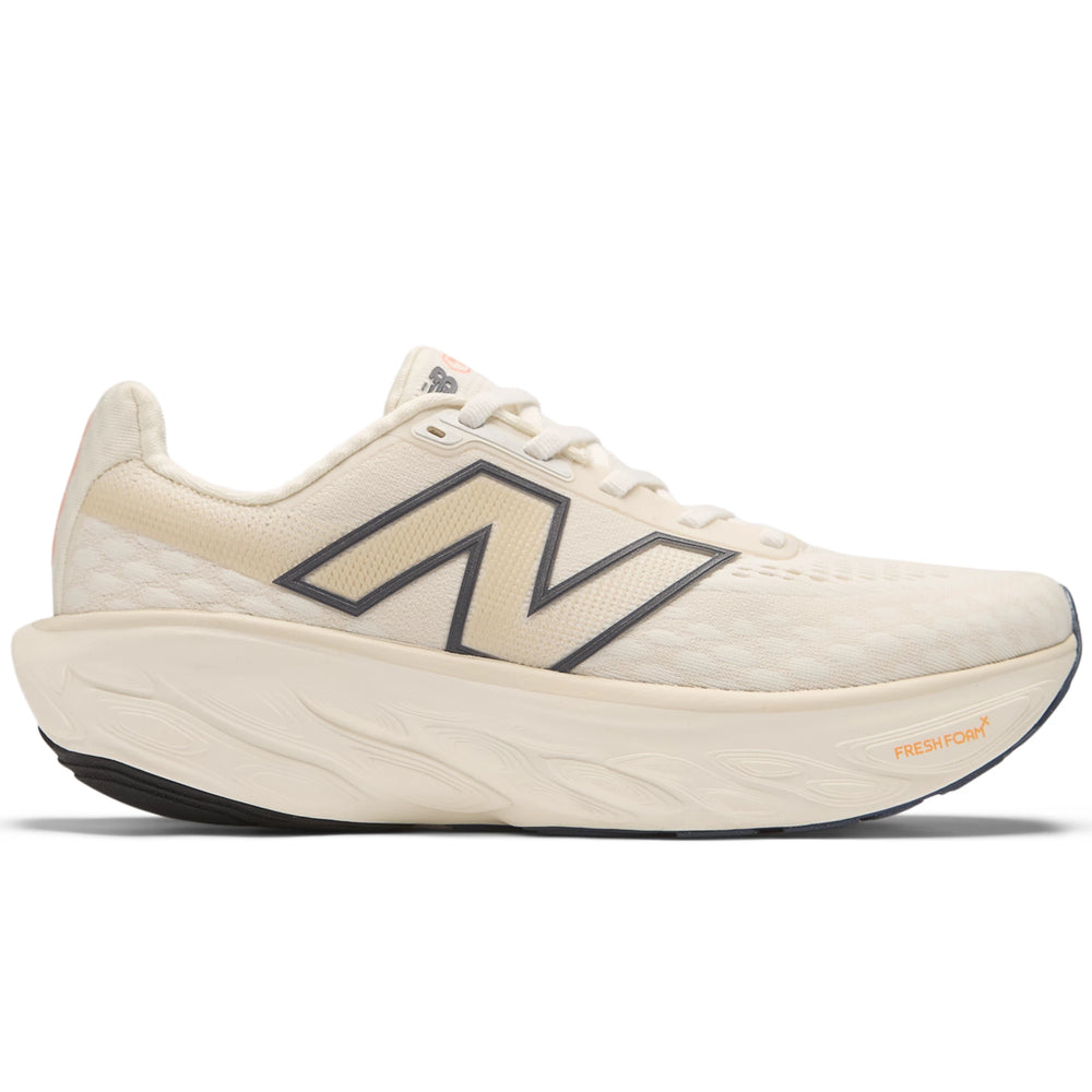 Side of New Balance Women's Fresh Foam X 1080 v14 Running Shoe in Sea Salt/Vintage Indigo/Hot Mango