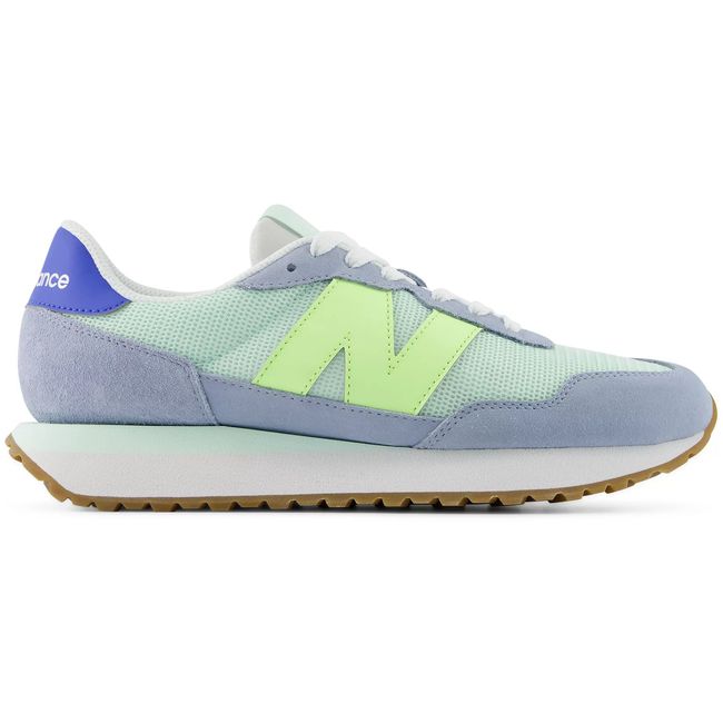 New Balance 237 sneaker in grey green, hero view.