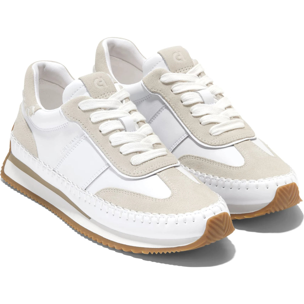 Pair of Cole Haan Women's GrandPro Premier Sneaker in White-Silver Birch