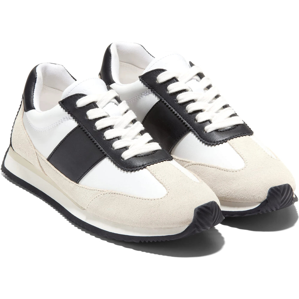 Pair of Cole Haan Women's Grand Crosscourt Davie Sneakers in White-Silver Birch-Black
