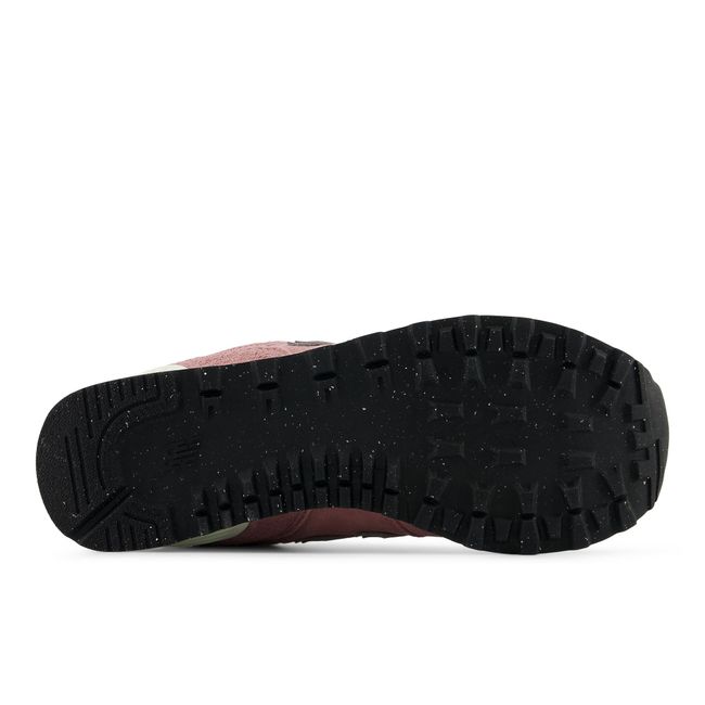 Speckled outsole of the New Balance 574 showing the traction pattern
