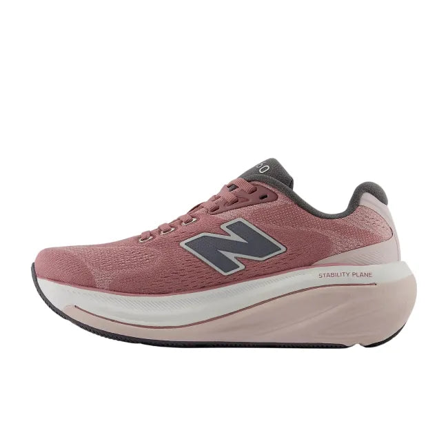 Medial view of New Balance Fresh Foam X 860 V15 in rosewood showing mesh upper and Stability Plane construction