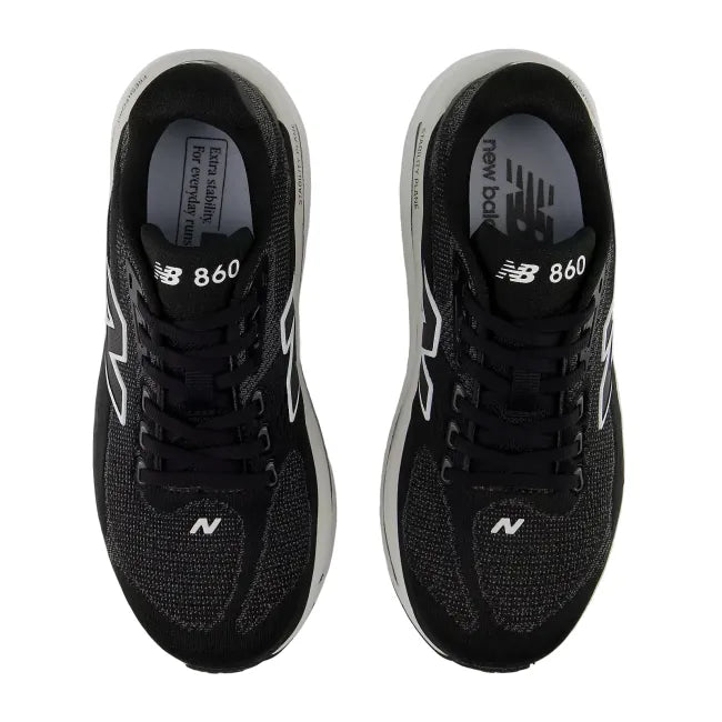 Top-down view of New Balance 860 V15 black and white women&