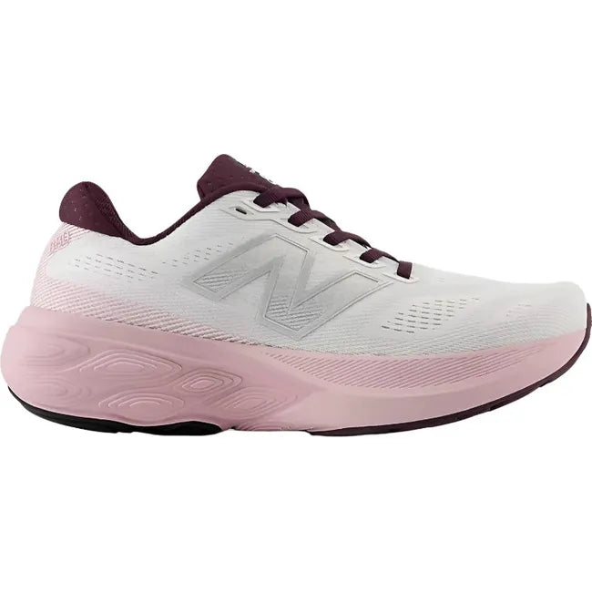 Lateral of New Balance Women's Fresh Foam X 880 V15 Running Shoe in grey and rose sugar pink