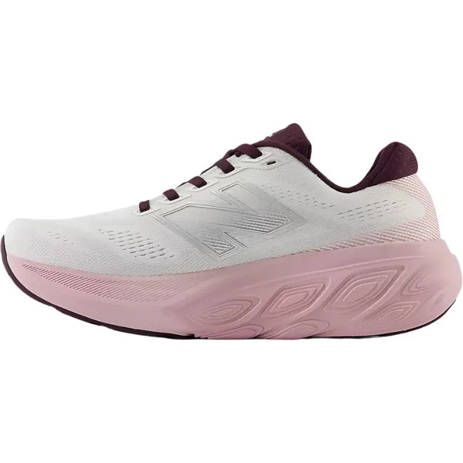 Medial of New Balance Women's Fresh Foam X 880 V15 Running Shoe in grey and rose sugar pink