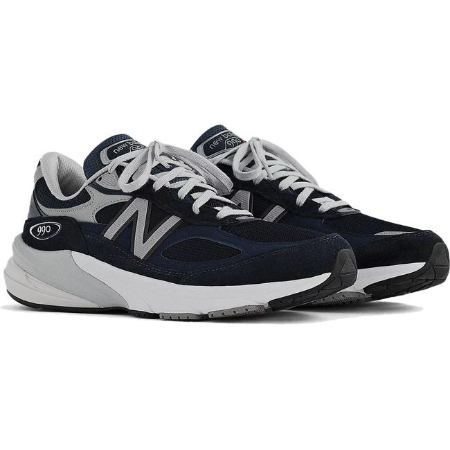 Pair of Women's New Balance 990v6 Running Shoes in navy with white and gray sole