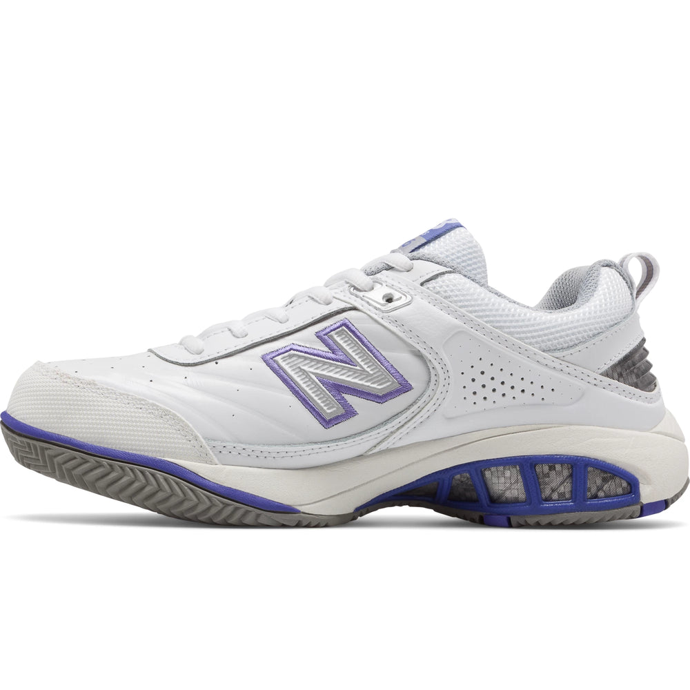 Inside of New Balance Women's 806 tennis shoe in White
