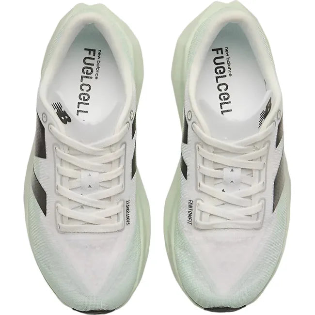 Top down view of New Balance Women's FuelCell Rebel V4 Running Shoe in clay ash green