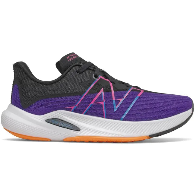 Lateral side of New Balance Women's FuelCell Rebel V2 Running Shoe in deep violet