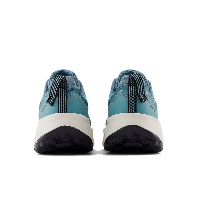 Heels of New Balance Women's Fresh Foam X Hierro V9 Trail Running Shoes in Faded Teal Linen