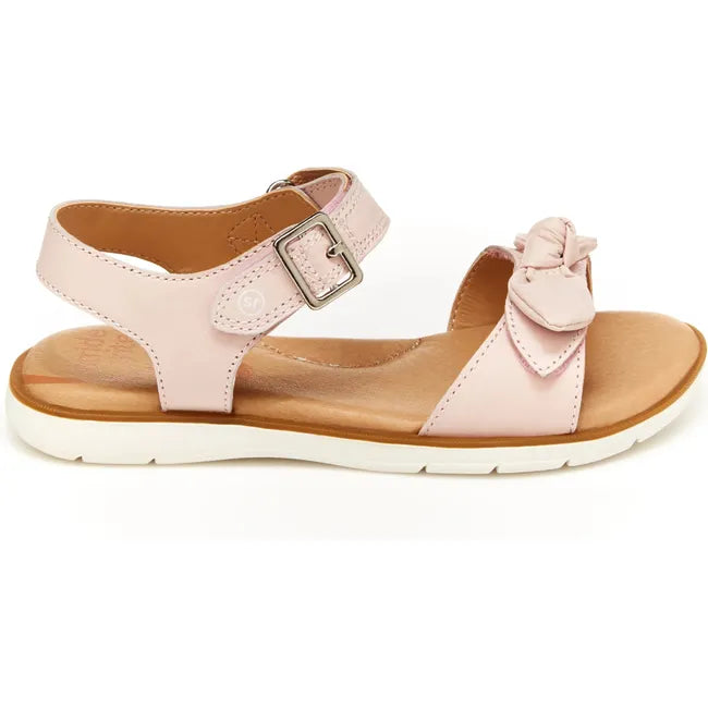Lateral side of Kids' Stride Rite Whitney Sandal in Light Pink with velcro and backstrap