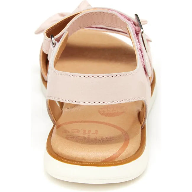 Heel of Kids' Stride Rite Whitney Sandal in Light Pink with velcro and backstrap