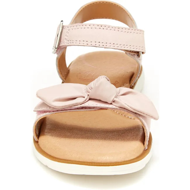 Front of Kids' Stride Rite Whitney Sandal in Light Pink with velcro and backstrap
