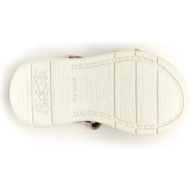 White sole of Infant Stride Rite Whitney Sandal in Light Pink