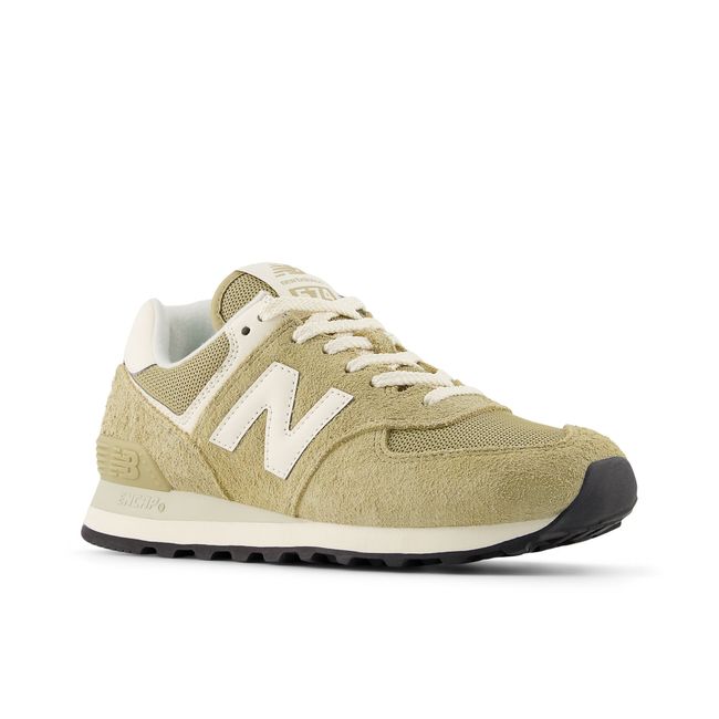 New Balance 574 Core sneakers in grey, top-down pair view.
