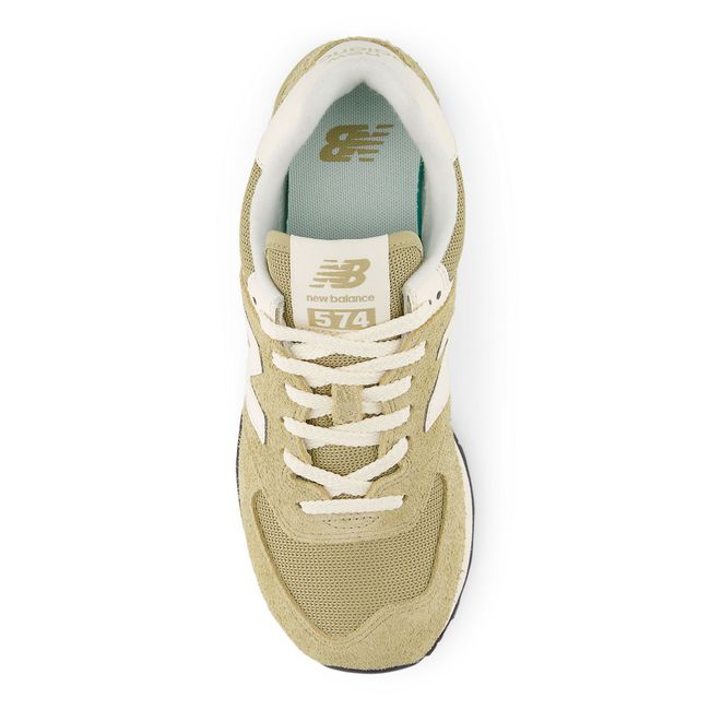 New Balance 574 Core sneaker in grey, top-down view.