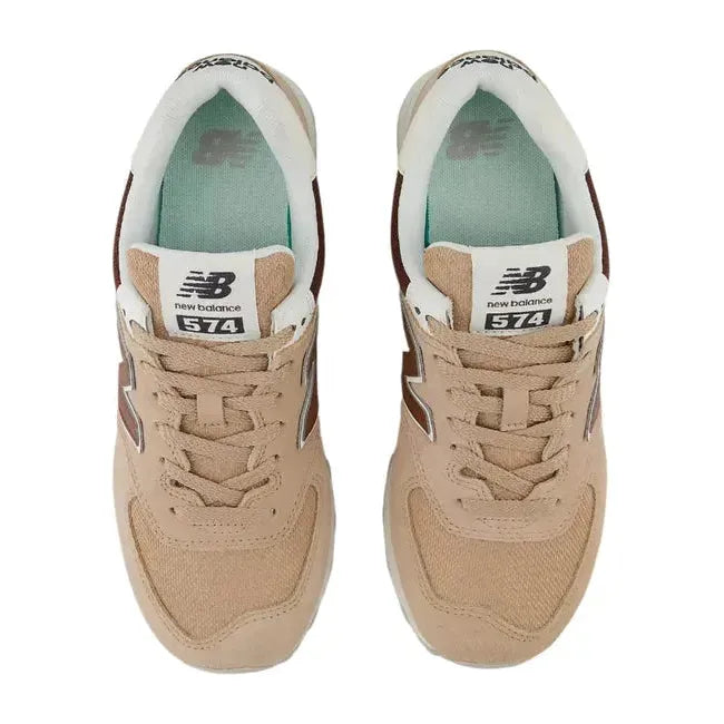 New Balance Women's 574 Lifestyle Shoe Flat Taupe/Rich Oak/Turtledove WL574DO2