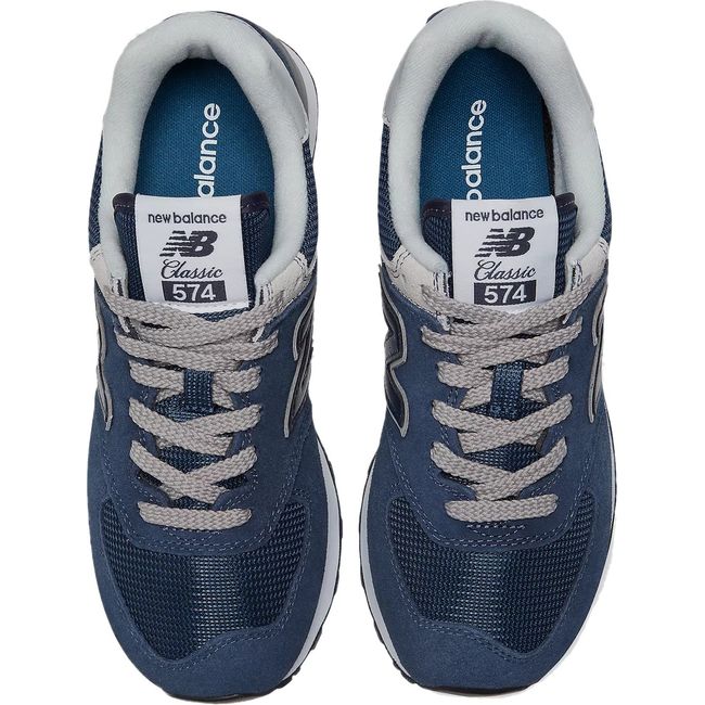 Lace up upper of Women's New Balance 574 Core Lifestyle Shoe in Navy