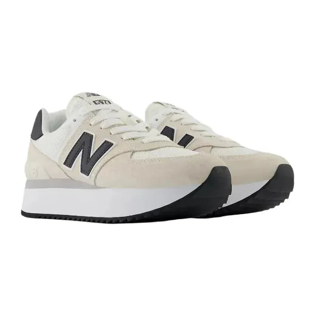 New Balance Women's 574+ Lifestyle Shoe Linen/Sea Salt/Phantom WL574ZAH