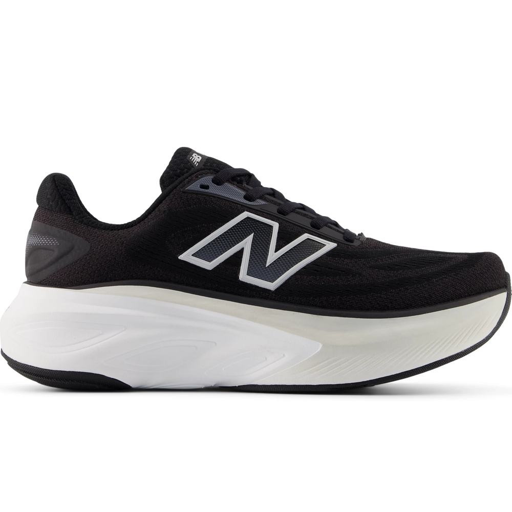 Side of New Balance Women's Fresh Foam X More v6 Running Shoe in Black/Grey Matter/Castlerock