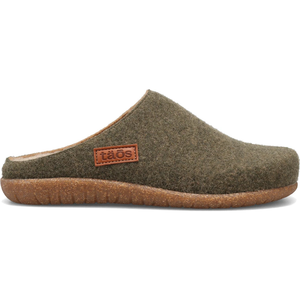 Taos Women's Woolness Slipper in Olive, outside view
