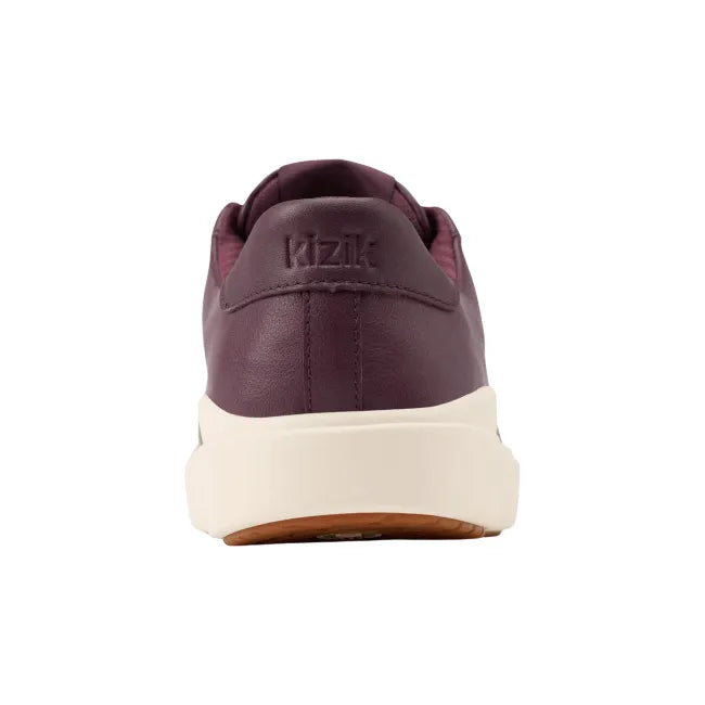 Heel of Women’s Kizik Vegas 2 Sneaker in brown/red with off-white sole and handsfree step in