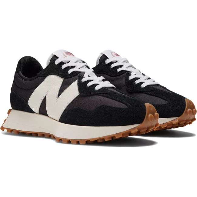 Pair of Women's New Balance 327 Lifestyle Shoes in Black and White
