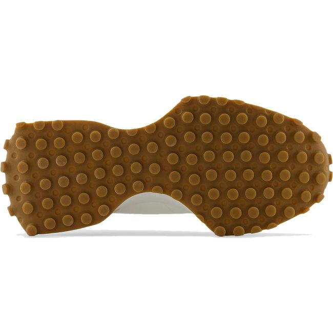 Tan sole of Women's New Balance 327 Lifestyle Shoe in Linen Sea Salt