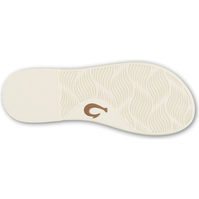 Sole of Women's Olukai La'i T-Bar Sandal in white sand