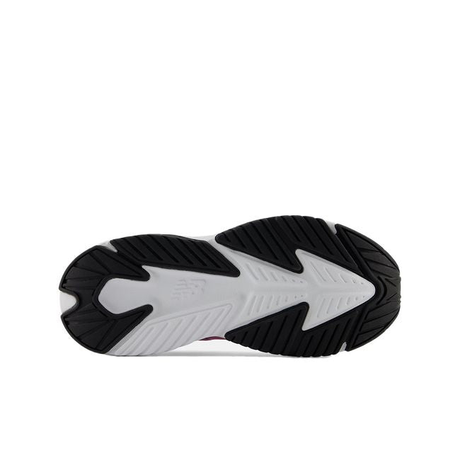 White sole of New Balance Kids' Rave Run V2 Running Shoe in White, Real Pink &amp; Black