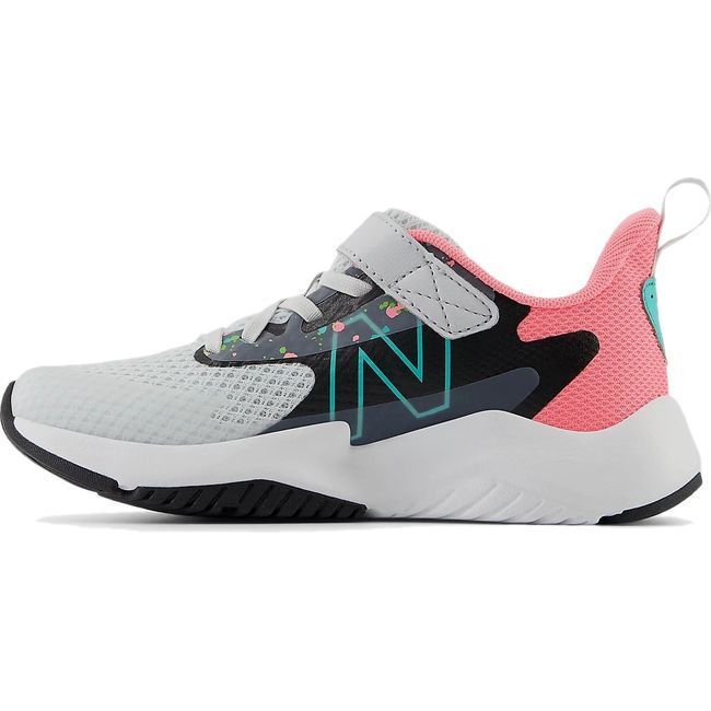 New Balance Kids' Rave Run V2 Running Shoe QUARTZ GREY/ULTRA PINK/CYBER JADE YTRAVKP2