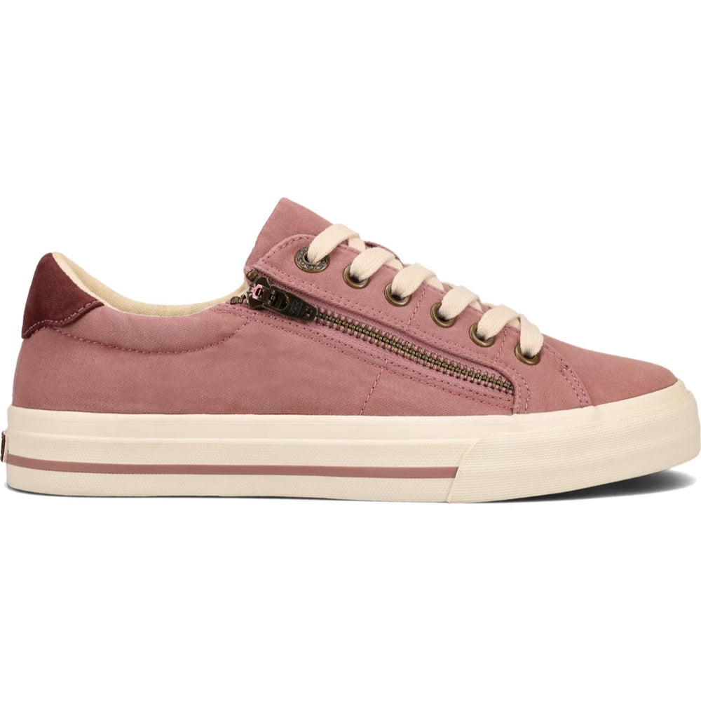 Taos Women's Z Soul Sneaker in Dusty Rose/Wine, outside view