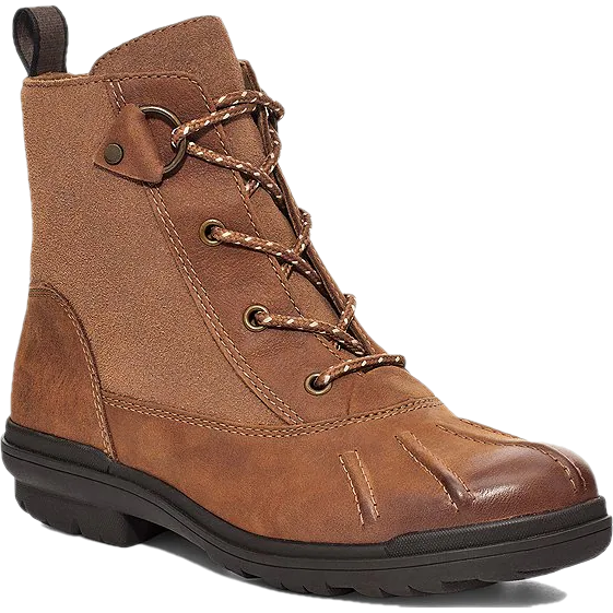 UGG Women's Hapsburg Waterproof Duck Boot Chestnut Leather 1120785 CLTHR