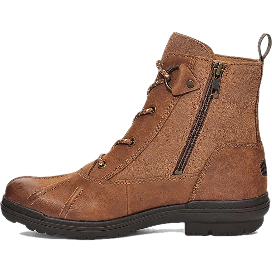 UGG Women's Hapsburg Waterproof Duck Boot Chestnut Leather 1120785 CLTHR