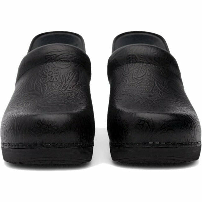Dansko Women&#39;s XP 2.0 Slip-Resistant Nursing Clog Black Floral Leather DANSKO FOOTWEAR Roderer Shoe Center