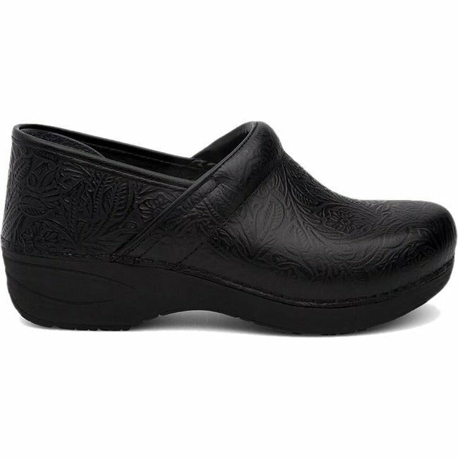 Dansko Women&#39;s XP 2.0 Slip-Resistant Nursing Clog Black Floral Leather DANSKO FOOTWEAR Roderer Shoe Center