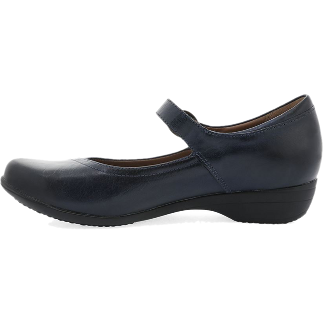 Dansko Women's Fawna Maryjane Dress Casual Flat Navy Leather DANSKO FOOTWEAR Roderer Shoe Center