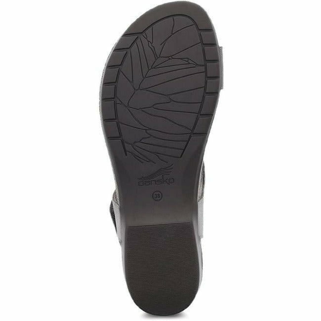 Dansko Women's Reece Toe Loop Leather Sandal in Stone Waxy DANSKO FOOTWEAR Roderer Shoe Center