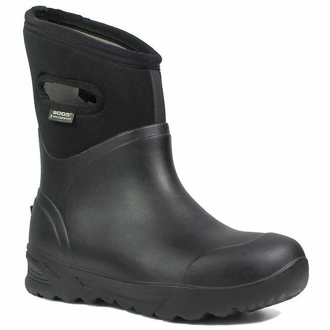 Bogs Men's Bozeman Mid Waterproof Snow Boot Black Rubber COMBS COMPANY FOOTWEAR Roderer Shoe Center
