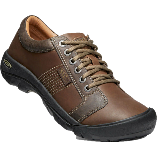 Keen Men&#39;s Austin Casual Shoe Chocolate Brown Water-Resistant Leather KEEN FOOTWEAR Roderer Shoe Center