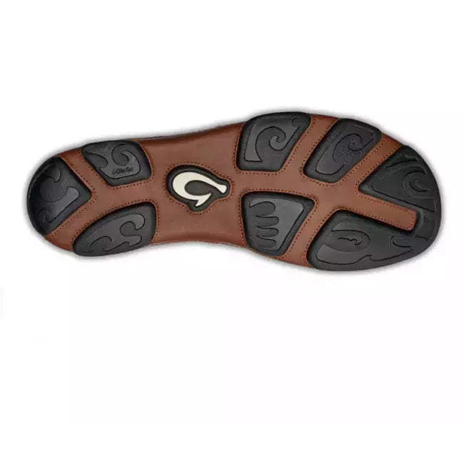 Olukai Men's Moloa Slip On Casual Shoe Black/Toffee Waxed Nubuck OLUKAI FOOTWEAR Roderer Shoe Center