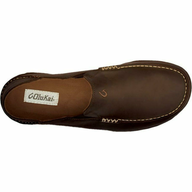 Olukai Men's Moloa Slip On Casual Shoe Wood/Java Waxed Nubuck OLUKAI FOOTWEAR Roderer Shoe Center