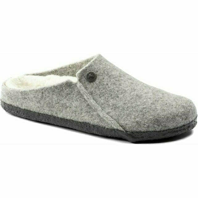 Birkenstock Women&#39;s Zermatt Wool Felt Gray Shearling Clog Narrow BIRKENSTOCK FOOTWEAR Roderer Shoe Center