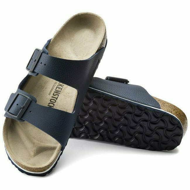Birkenstock Arizona Dessert Soil Blue Leather Two Strap Sandal Regular BIRKENSTOCK FOOTWEAR Roderer Shoe Center
