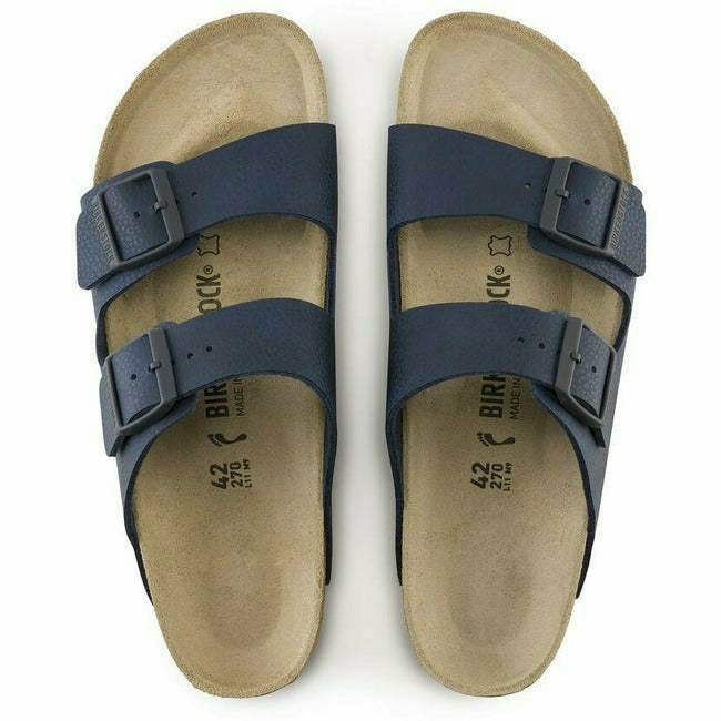 Birkenstock Arizona Dessert Soil Blue Leather Two Strap Sandal Regular BIRKENSTOCK FOOTWEAR Roderer Shoe Center